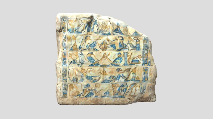 Ancient Egyptian Stone Floor Tile 3D Model