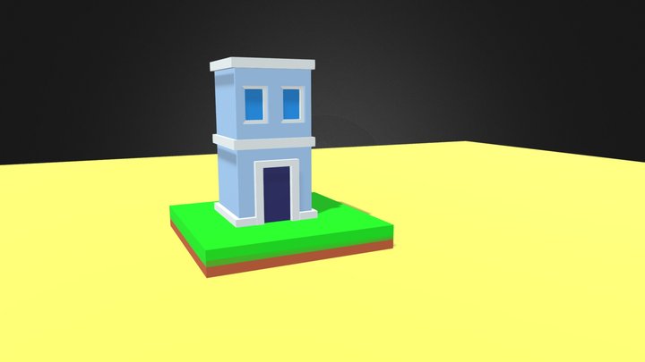 a 3D low poly building 3D Model