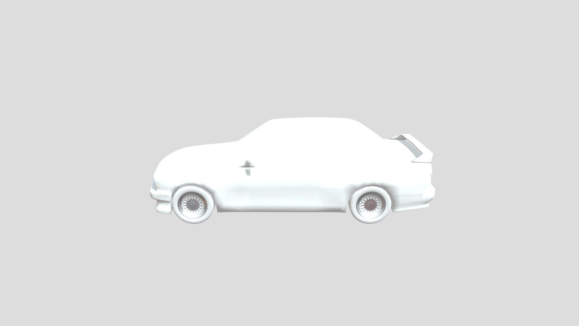 Low-poly-car-bmw-e30-1985-white