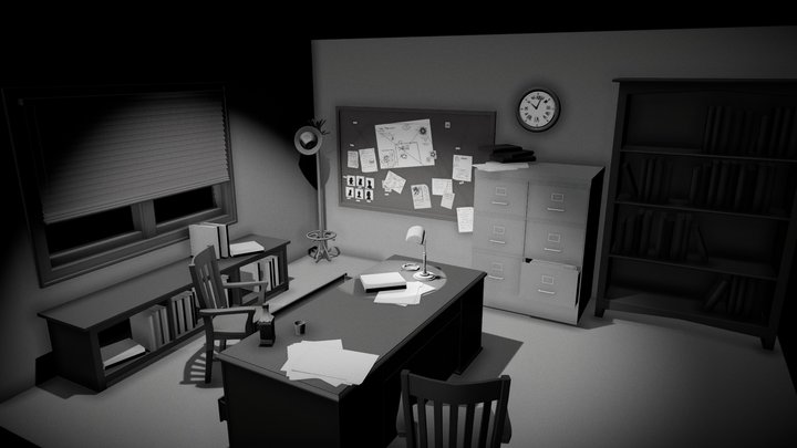 Film Noir: Detective Office 3D Model