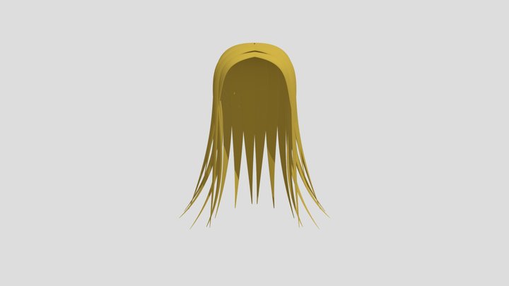 Straight Long Hair 3D Model