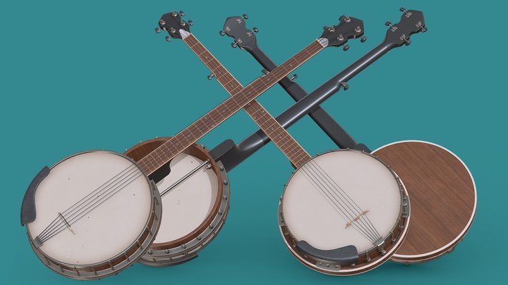 Banjos - Open Back & Resonator 3D Model