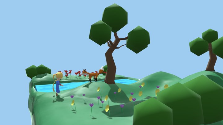 Escena Zorro 3D Model
