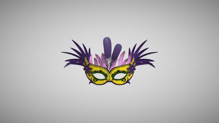 Mardis Gras Feathery Mask 3D Model