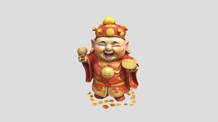 The Chinese God of Wealth 3D Model