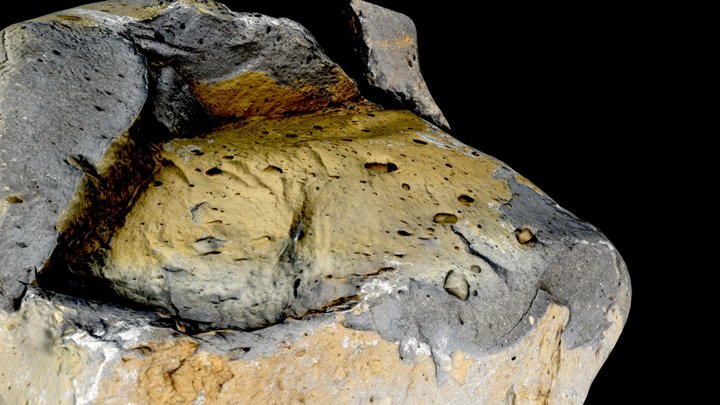 Yellow Sheared Lava Rock 3D Model