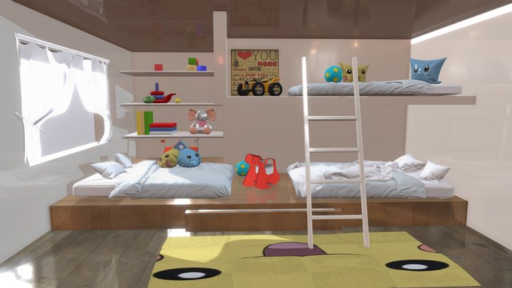 Kids bedroom 3D Model
