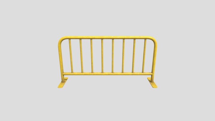Worn Street Barrier Fence 2m | CC0 3D Model