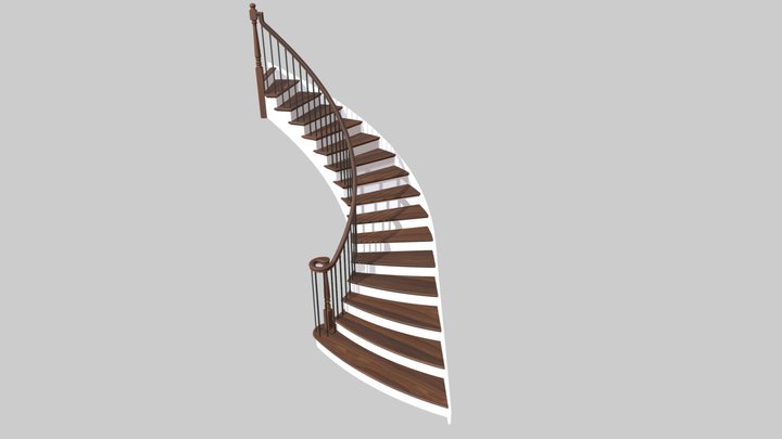 Circular stair - compound radius 3D Model