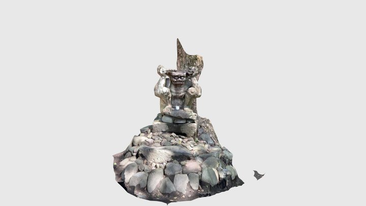 照國神社境内石塔群入口の天邪鬼 3D Model