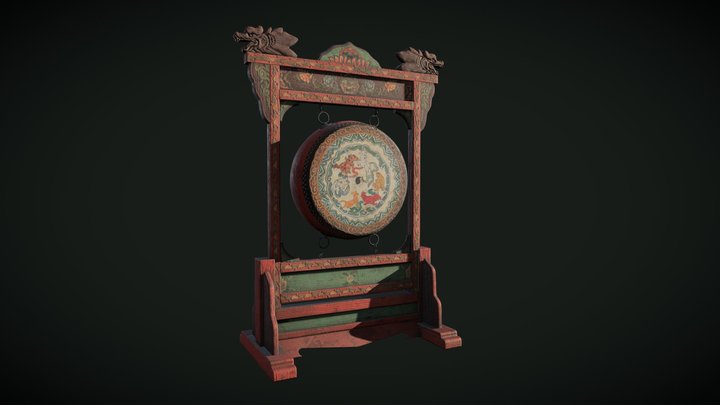 Chinese drum WIP 3D Model