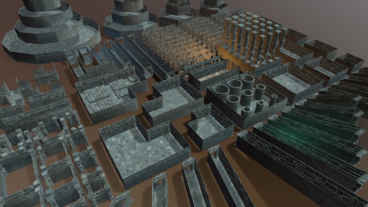 Dungeon Construction Pack (high-Poly Relief) 3D Model