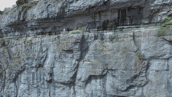 Huge Smooth Cliff Wall Scan Drone 3D Model
