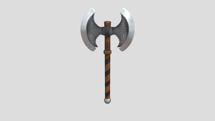 The Viking double axe gameready 3d asset. 3D Model