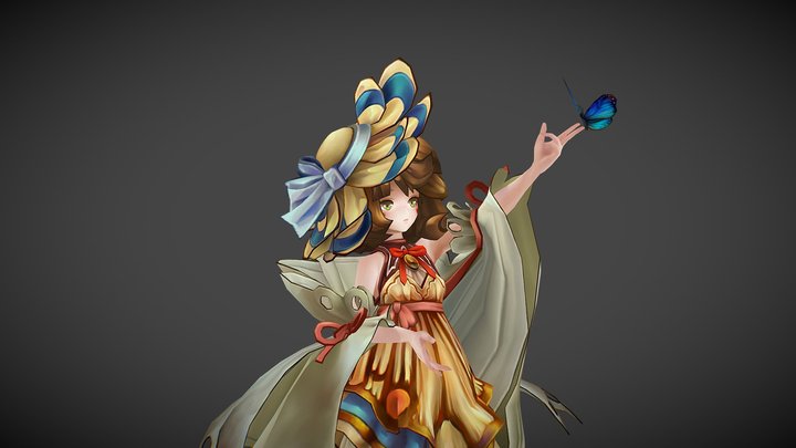 butterfly girl 3D Model