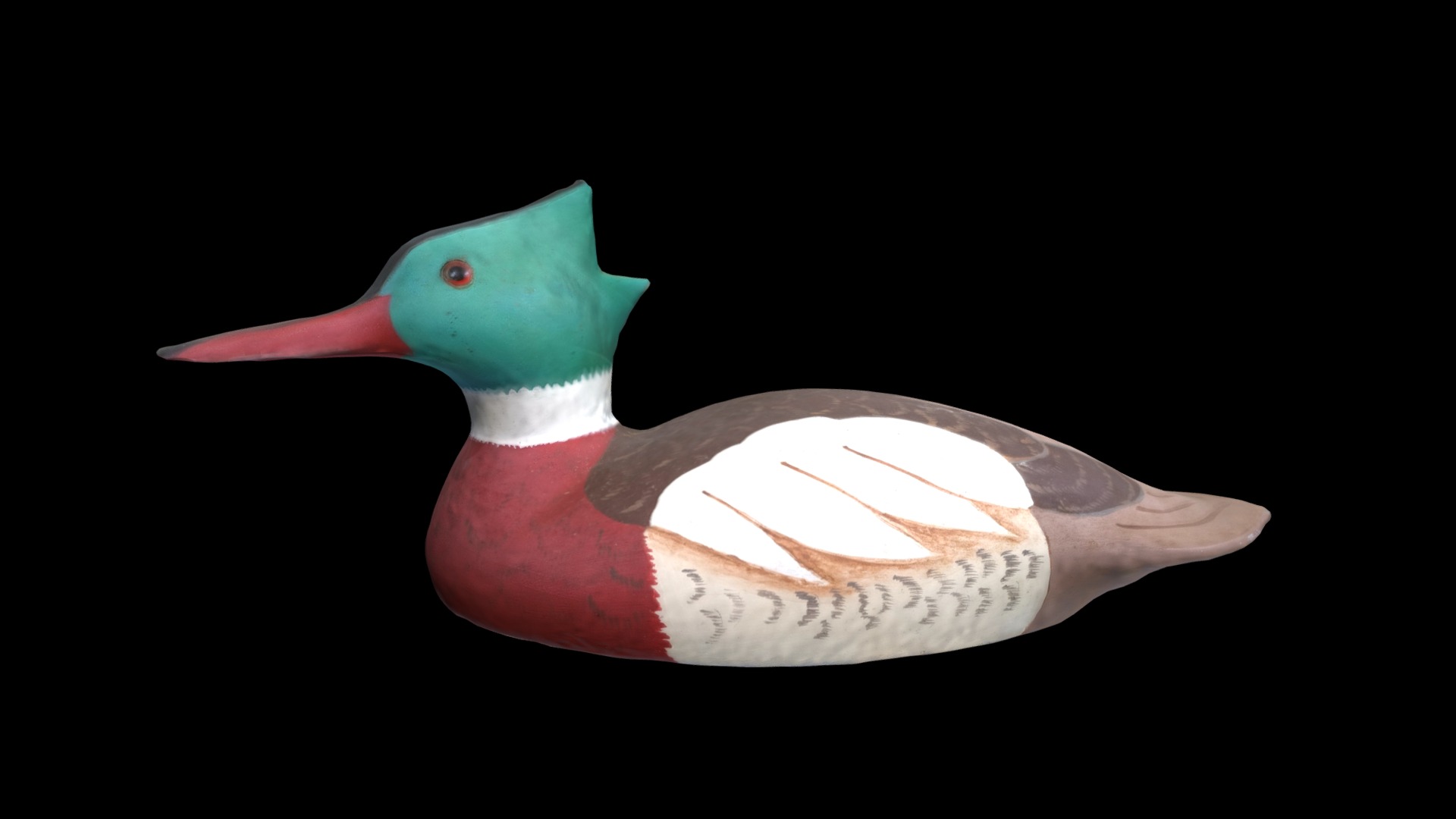 3D model Red-breasted Merganser Drake - This is a 3D model of the Red-breasted Merganser Drake. The 3D model is about a blue and white bird.