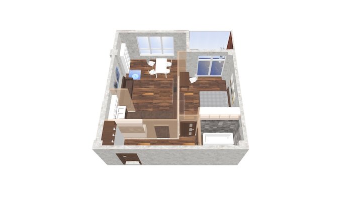 Exclusive 2 комнаты 64,4м2, блок 1-2 СЗ 3D Model