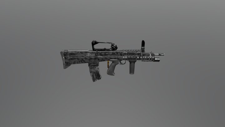 SA80 Gun Variation with Custom Lion Head Sight 3 3D Model
