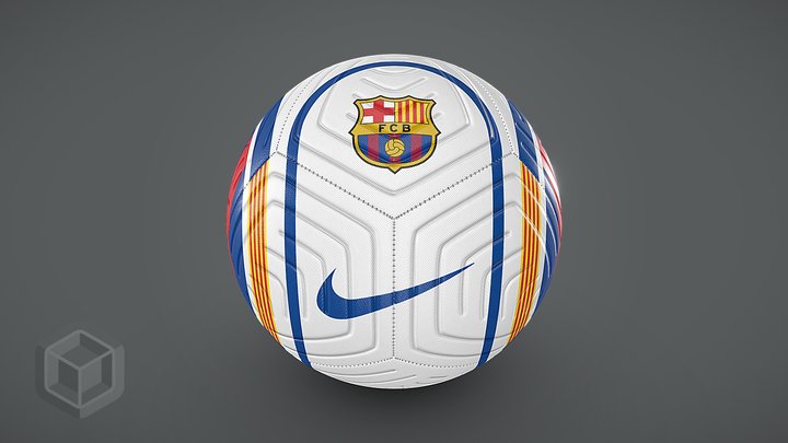 Mid Poly Soccer Ball FC Barcelona Nike Academy 3D Model