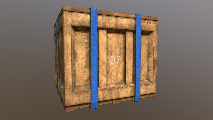 Wooden Shipping Crate With Straps – Free 3D Model STL