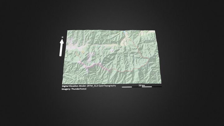 鳌太线_等高地图 – Gratis 3D-model STL
