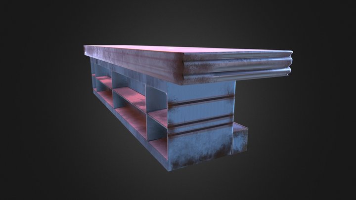 Dirty Retro Diner Counter 3D Model