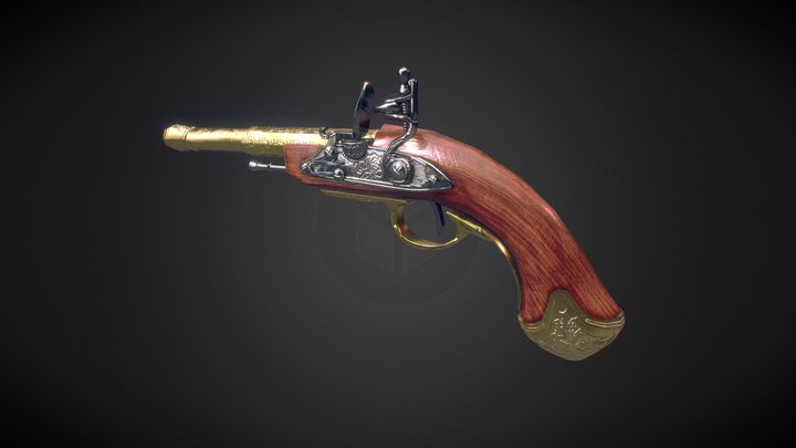 Flintlock Pistol 3D Model
