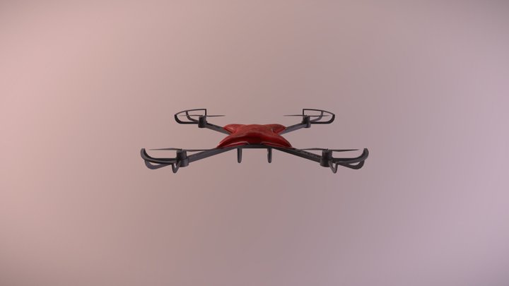 Black  and red drone model 3D Model