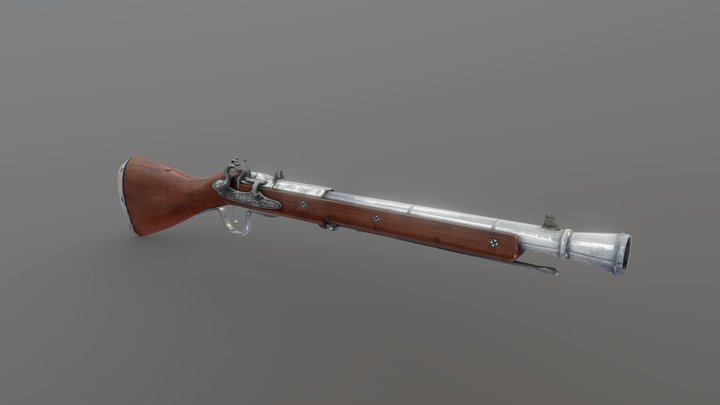 Lowpoly Flintlock Rifle 3D Model