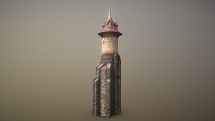 Medieval DRAGON Tower 06 3D Model