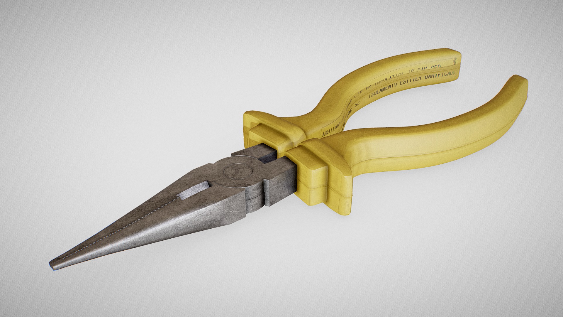 3D model Pliers 03 - This is a 3D model of the Pliers 03. The 3D model is about a banana next to a knife.
