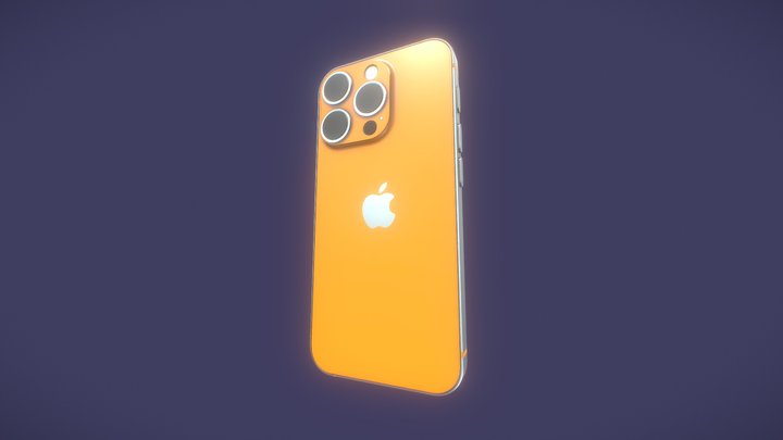 Orange Iphone 16 Pro Smartphone - PBR Model 3D Model