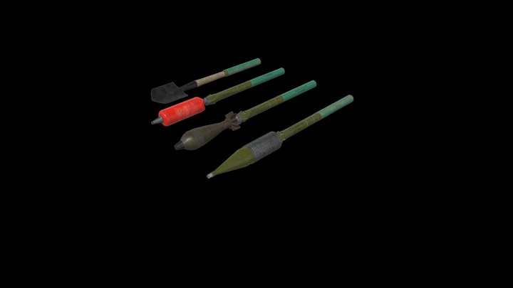 Improvised RPG-7 rockets/granades 3D Model