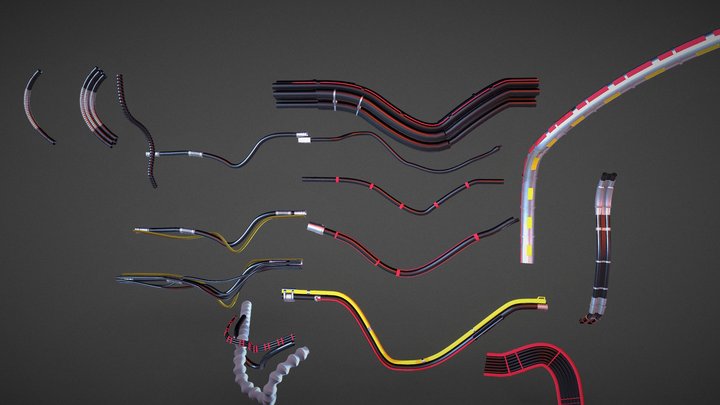 15+ Pipes and wires asset pack 3D Model
