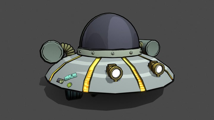 Rick's Spaceship - Fan Art 3D Model