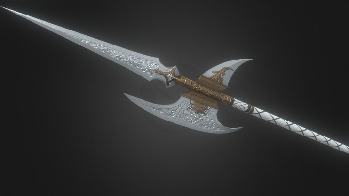 Fine Steel Halberd 3D Model