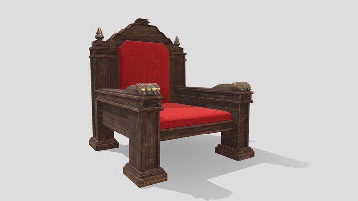 Simple Scratched Throne 3D Model