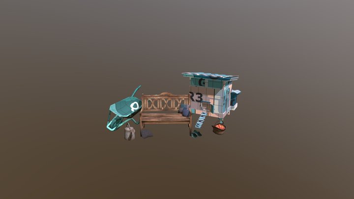 Grandma's House - Unwrap 2 More detailed props 3D Model