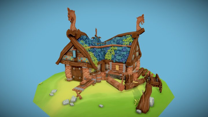 Viking Woodworker's Hut 3D Model