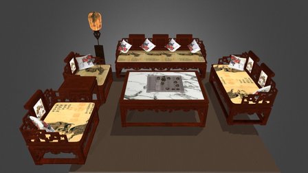 Living Room Furniture 3D Model