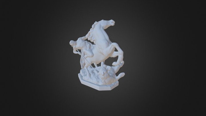 JC Nichols Fountain - Rider & Bear 3D Model