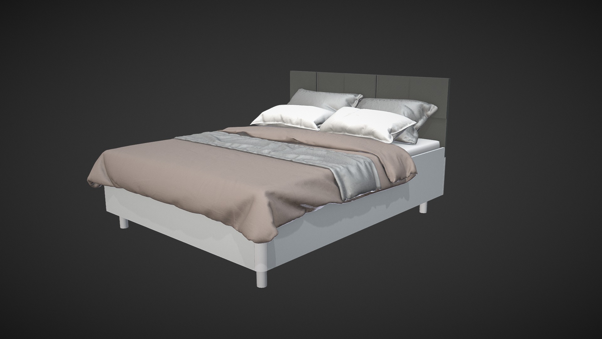 3D model Bed Intercrus - This is a 3D model of the Bed Intercrus. The 3D model is about a bed with a blanket on it.