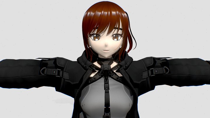 Elle - Sci-Fi Anime Girl 3D Model