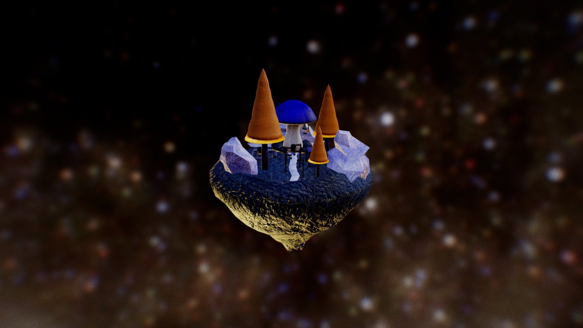 Floating Mushroom Island 3D model by FallenLeaf [e16c681] Sketchfab