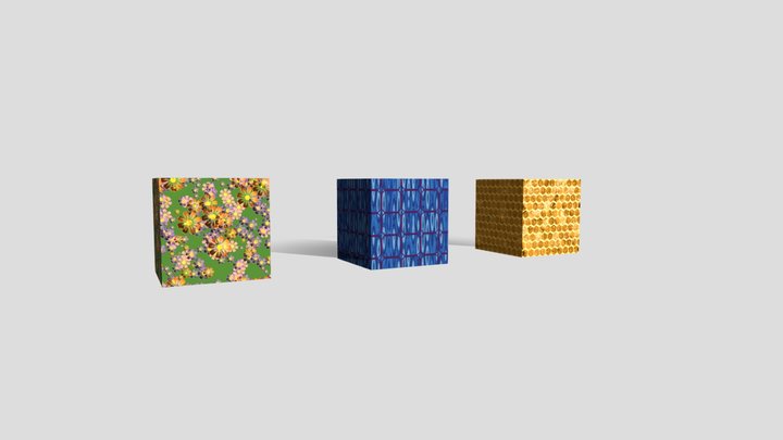Materiales: Flores - Azulejo - Panal 3D Model