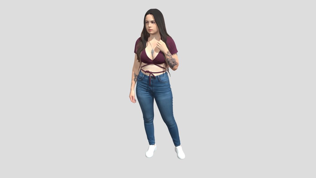 Burgundy Crop Top Portrait