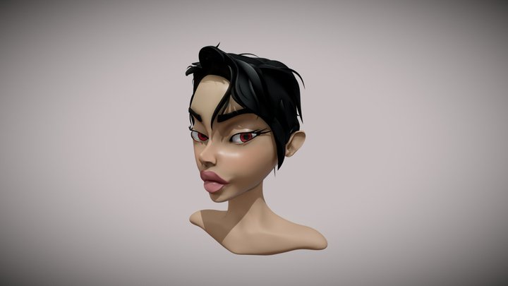 Stylized Female Head 3D Model
