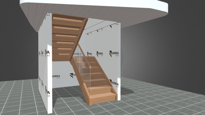 Alison & John - Basement stairs - V2 3D Model