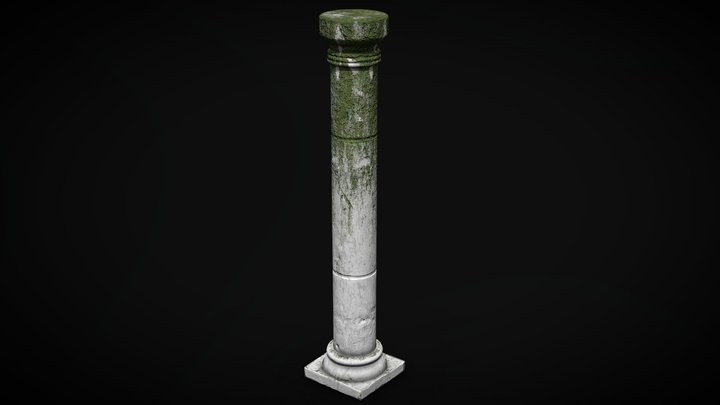 Column with moss 3D Model