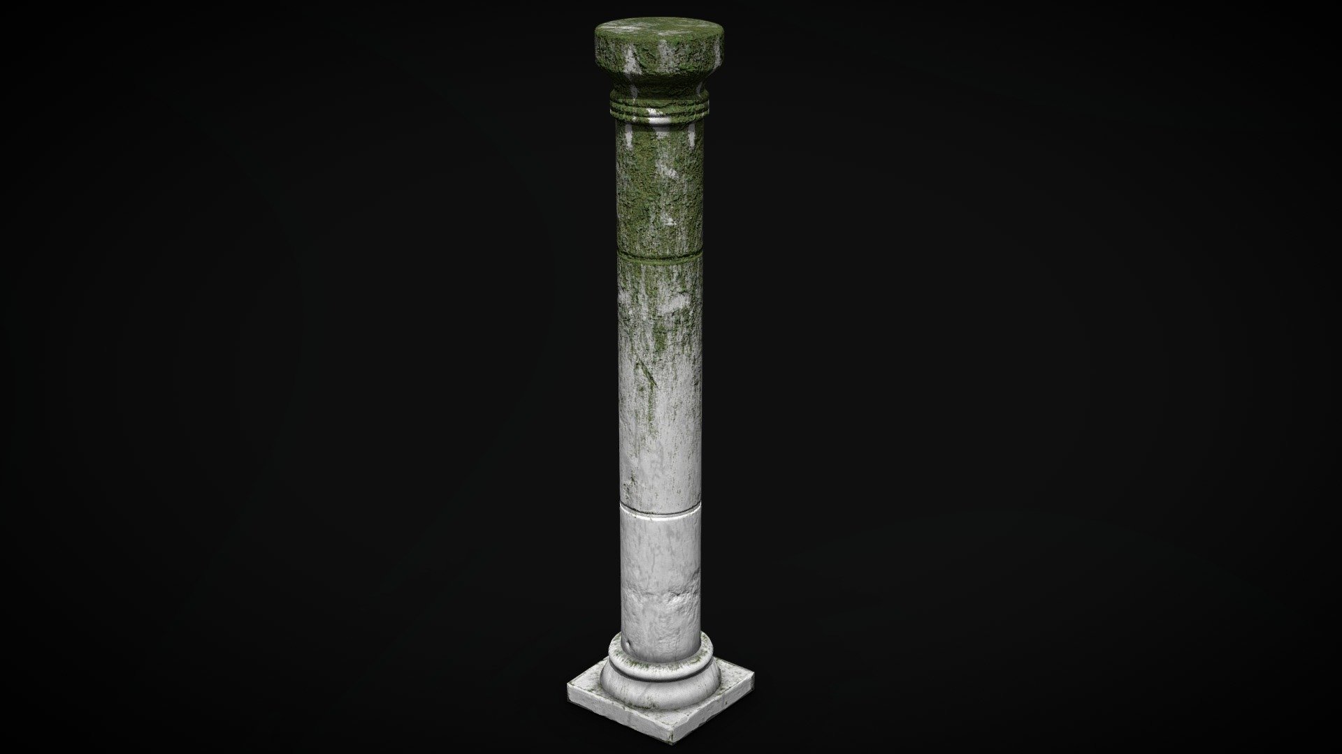 Column with moss